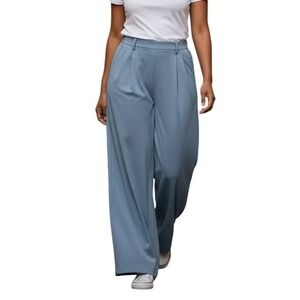 Halara Wide Leg Pants Womens Size L Blue Polyester Casual Lounge Comfort